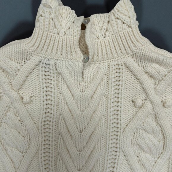 ZARA Cream Cable Knit Sweater with Peplum Hem - Picture 3 of 5